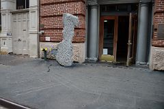 14-2 Subway Map Floating On A NY Sidewalk By Francoise Schein 1986 And Tulip Sculpture By Kenichi Hiratsuka At 110 Greene St South of Prince St In SoHo New York City.jpg